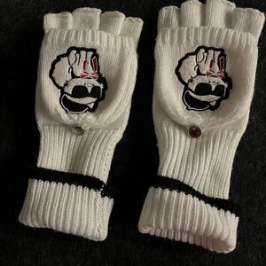 Karl Lagerfeld fingerless gloves with mitten covers
